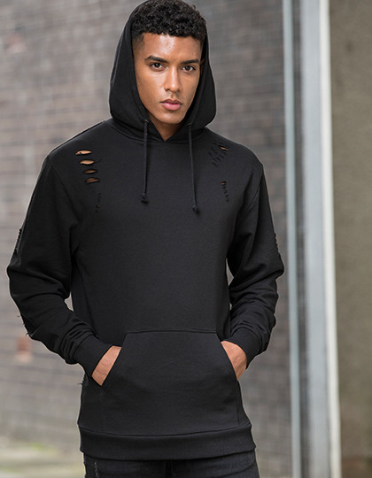 Distressed shop black hoodie